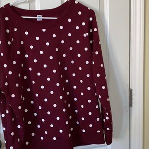 Maroon Polka Dot Sweater